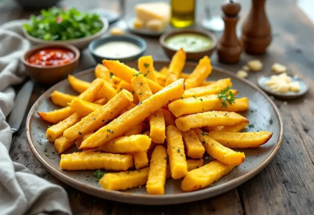 Prêts en 30 minutes, ces sticks de polenta bien dorés au parmesan subliment l’apéro ou le dîner