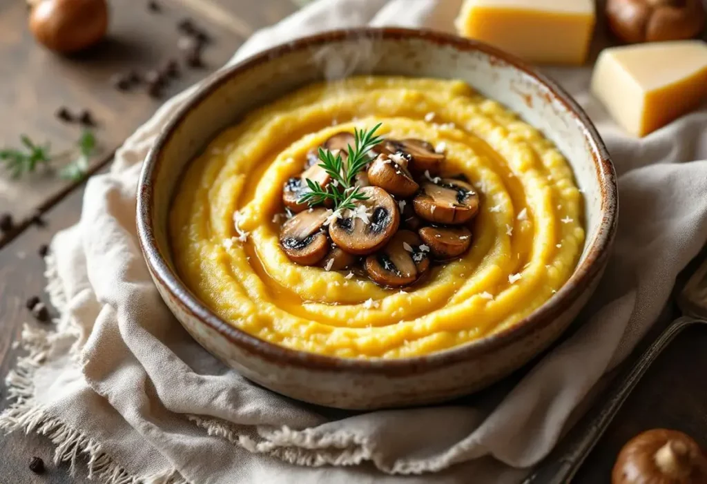 5 minutes de cuisson, 4 ingrédients : ce duo polenta-champignons crémeux séduit dès les premiers froids